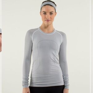 Lululemon Swiftly Tech Long Sleeve Stripe White and Black